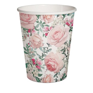 PAW, Pappbecher 8x Rosen, 9.5x5.5x8cm - 0.25l, Pappbecher 8x Rosen, 9.5x5.5x8cm - 0.25l