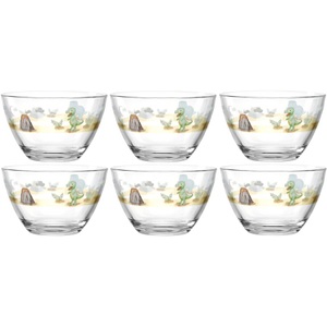 LEONARDO, Leonardo Kinderschale Avventura 400 ml, 6 Stück, Dinosaurier, LEONARDO Dessertschale »Avventura 400 ml, 6 Stück, Dinosaurier«, 6 tlg., aus Glas