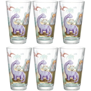 LEONARDO, Leonardo Kindertrinkglas Avventura 300 ml, 6 Stück, Dinosaurier, LEONARDO Glas