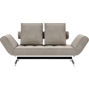 LIVIQUE, Bettsofa Ghia, Bettsofa Ghia Beige/Silber Stoff/Metall 210 cm 80 cm