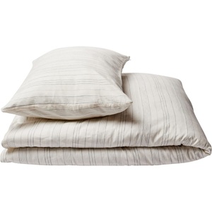Journey Living, Journey Living - Duvetanzug BOLGHERI - Biobaumwolle/Leinen/ - off-white/dunkelgrau - 160x210, Journey Living Bettbezug »Bolgheri«, (1 St.)