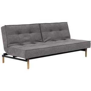LIVIQUE, Livique Bettsofa Split, Bettsofa Split Grau Stoff 210 cm 91 cm
