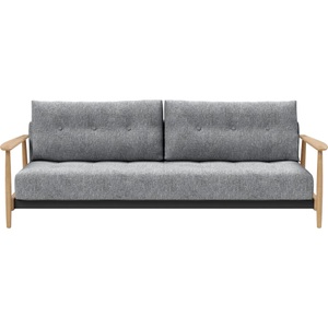 LIVIQUE, Livique Bettsofa Elmuna, Bettsofa Elmuna Grau Stoff 223 cm 96 cm Ausklappbar