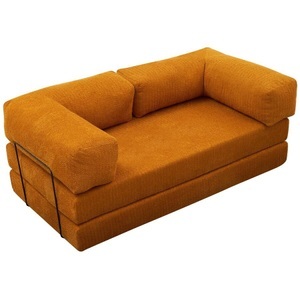 LIVIQUE, Livique Bettsofa Foldbar, Bettsofa Foldbar Orange Polyester 190 cm 95 cm