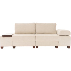 LIVIQUE, Bettsofa Foldbar, Bettsofa Foldbar Beige Polyester 233 cm 93 cm