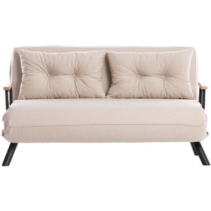 LIVIQUE, Livique Bettsofa Foldbar, Bettsofa Foldbar Beige Leinen 133 cm 50 cm