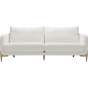LIVIQUE, Sofa Leya, Sofa Leya Weiss Stoff/Holz 215 cm 97 cm