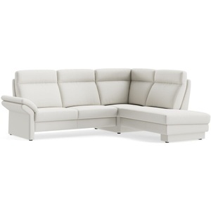 LIVIQUE, Ecksofa Albula Weiss Leder 250 cm 215 cm, Ecksofa Albula Weiss Leder 250 cm 215 cm