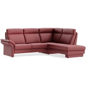 LIVIQUE, Ecksofa Albula Rot Leder 250 cm 215 cm, Ecksofa Albula Rot Leder 250 cm 215 cm
