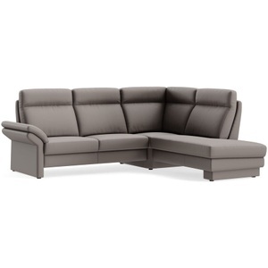LIVIQUE, Ecksofa Albula Grau Leder 250 cm 215 cm, Ecksofa Albula Grau Leder 250 cm 215 cm