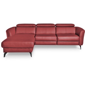 LIVIQUE, Ecksofa Simba Rot Leder 261 cm 183 cm, Ecksofa Simba Rot Leder 261 cm 183 cm
