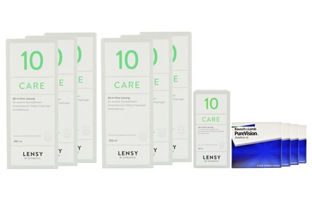 Jahres-Sparpaket, Pure Vision Kontaktlinsen von Bausch & Lomb + Lensy Care 10