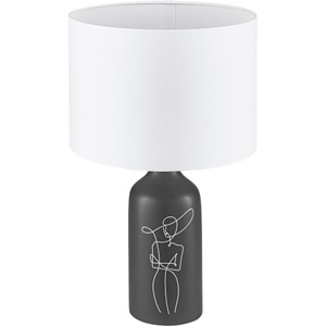 Eglo, EGLO Vinoza Tischleuchte, Fuß schwarz, Schirm weiß, Eglo Lampada da tavolo Vinoza