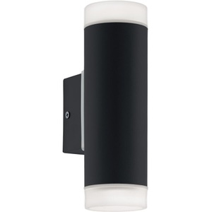 Eglo, Eglo - Wandleuchte - Schwarz/Satiniert - RIGA-LED, Eglo Wandlampe aussen Riga-LED