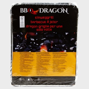 BBQ DRAGON, BBQ Dragon Dragon Einweggrill - Holzkohlegrill (Silber), BBQ Dragon Einweggrill FSC 100%