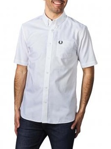 FRED PERRY, Fred Perry short sleeve oxford shirt in white, 