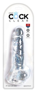King Cock Clear, Penis Mit Bällen 20 cm | King Cock Clear, Dildo ?Cock with Balls 8?, 22,2 cm