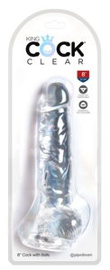 King Cock Clear, Penis Mit Bällen 20 cm | King Cock Clear, Dildo ?Cock with Balls 8?, 22,2 cm