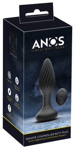 ANOS, Vibro-Analplug „Textured Rotating Beads Anal Plug“ rotiert und vibriert in 10 Modi, ANOS Remote Controlled Buttplug