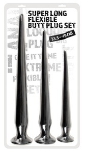 You2Toys, 3-teiliges Analplug-Set „Super Long Flexible Butt Plug Set“, verschiedene Extra-Längen und Gewichte, Super Long Flexible Butt Plug Set