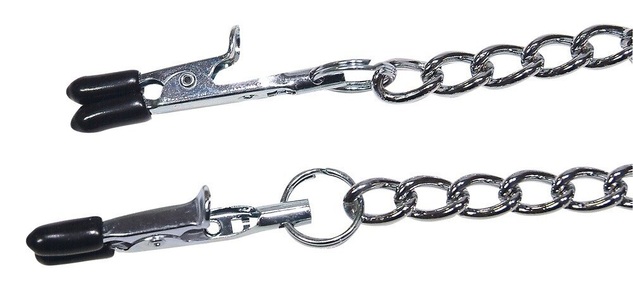 Sextreme, Frauen Zaumzeug mit Klemmen SX, Nippelklammern ?Nipple & Clit Clamps? mit Halskette und Intimklammern
