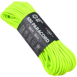ATWOOD ROPE MFG, Atwood Rope MFG - 550 Paracord 30m (Neon Grün), 