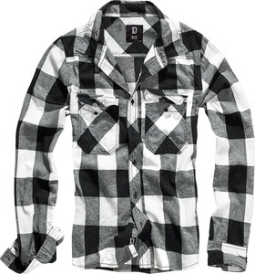 Brandit - Individual Wear, Brandit - Check Shirt Long Sleeve white/black, Brandit - Check Shirt Long Sleeve white/black