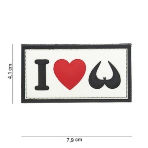 4 elements GmbH, Klettabzeichen I Love Tits - weiss, Klettabzeichen I Love Tits - weiss