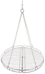 undefined, Grillrost, rund, mit Kette, klappbar, Stahl, ca. 46,8 cm, Grillrost, rund, klappbar