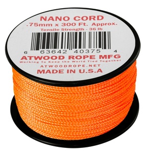 ATWOOD ROPE MFG, Atwood Rope MFG - Nano-Cord 0,75 mm (neon orange), 