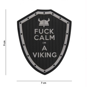 4 elements GmbH, Klettabzeichen Fuck Calm Im A Viking - grau, Klettabzeichen Fuck Calm Im A Viking - grau