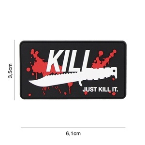 Van Os Wholesale, Klettabzeichen Just Kill It - rot, Klettabzeichen Just Kill It - rot