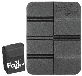 FoxOutdoor, Thermositzkissen, faltbar, mit Molle-Tasche, schwarz, Thermositzkissen, faltbar, mit Molle-Tasche, schwarz