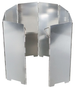 FoxOutdoor, Windschutz, Alu, faltbar, gross, 67 x 24 cm, 8 Lamellen, 