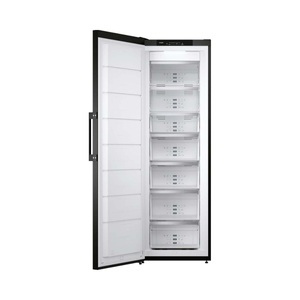 Asko, ASKO Gefrierschrank freistehend ASKO PREMIUM FN23841B Front BlackSteel und schwarz, Asko FN 23841 B Gefrierschrank BlackSteel links