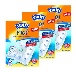 Swirl, Swirl 3x Y 101 MicroPor AirSpace Staubsaugerbeutel, Swirl Y 101 MicroPor® Plus Staubsaugerbeutel