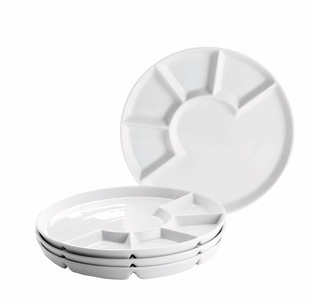 Mäser, Mäser Fondue-Teller 24 cm 4 Stk. weiss, Mäser Fondue-Teller 24 cm 4 Stk. weiss
