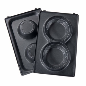 TRISA, Trisa Plattenset Eisbecher Platte, Trisa 7364.9802 Waffle Cups Platten ? Sandwichmaker/Sandwichtoaster ? Schwarz
