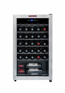 LA SOMMELIERE, La Sommelière Weinschrank LS34A Black Silver rechts, La Sommelière Weinkühlschrank LS34A, 1 Zone, 34 Flaschen, 5-20°C