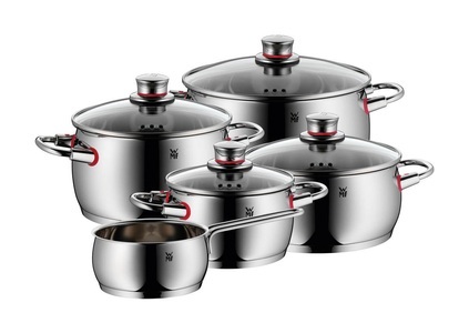 Wmf, WMF Kochtopfset 5-teilig , 0774556380 , Edelstahlfarben , Metall , 16 cm,20 cm,16 cm , 2 l,4,1 l,6,8 l,3,4 l,1,7 l , poliert , backofengeeignet, rostfrei, hitzebeständig,backofengeeignet , 003731252001, WMF Topf-Set Quality One 5-teilig