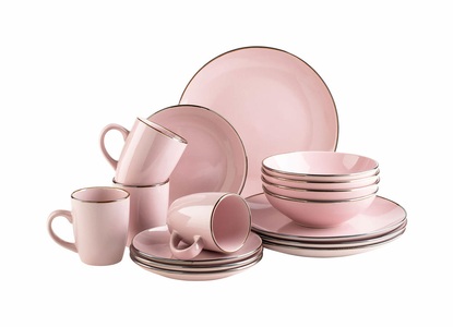 Mäser, Mäser Kombiservice 16-teilig Geschirr Set Rosa, Mäser Kombiservice 16-teilig Geschirr Set Rosa