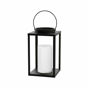 Schönenberger Elektro, Schönenberger Elektro - Castor LED Solar Lampe Outdoor Metall Laterne Spritzwassergeschützt IP44 (15x25cm) - Warmweiss, Schönenberger CASTOR Solarleuchte Schwarz