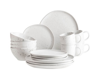 Mäser, Mäser Serie Andoro Geschirr, Mäser Andoro Vaisselle Geschirr-Set 16-teilig Weiss