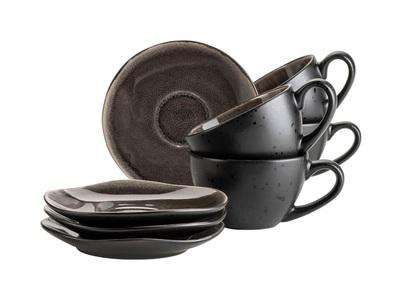 Mäser, Mäser Serie Niara Organic Geschirr, Mäser Niara Organic Kaffeebecher-Set 8-teilig Schwarz