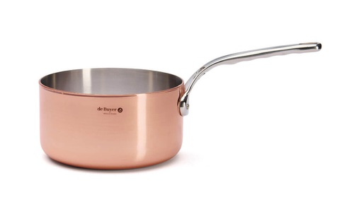 de Buyer, de Buyer - Kochtopf PRIMA MATERA - Edelstahl - kupfer - 9.3 cm, De Buyer DB6206.18 Prima Matera Stielkasserolle Ø 18cm