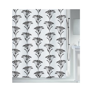 Spirella, Spirella Duschvorhang Naturesign, Spirella Naturesign Textilduschvorhang 180x200cm Schwarz