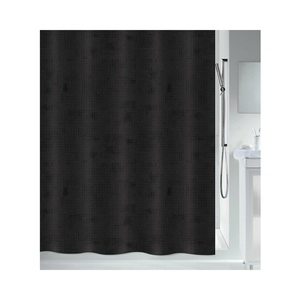Spirella, spirella Georges Black Duschvorhang, Spirella Georges Textilduschvorhang 180x200cm Schwarz