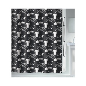 Spirella, SPIRELLA Duschvorhang TEXTIL, Spirella Patchwork Textilduschvorhang 180x200cm Schwarz
