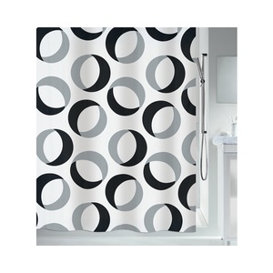 Spirella, SPIRELLA DUSCHVORHANG RINGS, Spirella Duschvorhang 180x200cm Schwarz