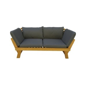 Contini, 2er Sofa Mit Kissen Anthrazit Eucalyptus Unisex ONE SIZE, Contini 2er Gartenbank mit Kissen 202/164x72x76cm Anthrazit